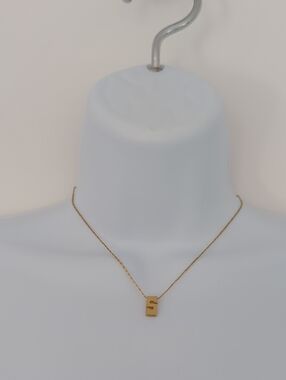 NOT AVAILABLE Vintage Gold Tone Initial S Necklace Minimalist Dainty Pendant Y2K
